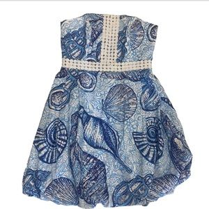 NWT Lilly Pulitzer Regency Blue Strapless Bubble Dress Size 0